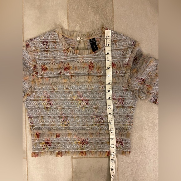 Needle & Thread Think of Me Smocked Long Sleeve Top Floral Size 4 - Picture 5 of 6